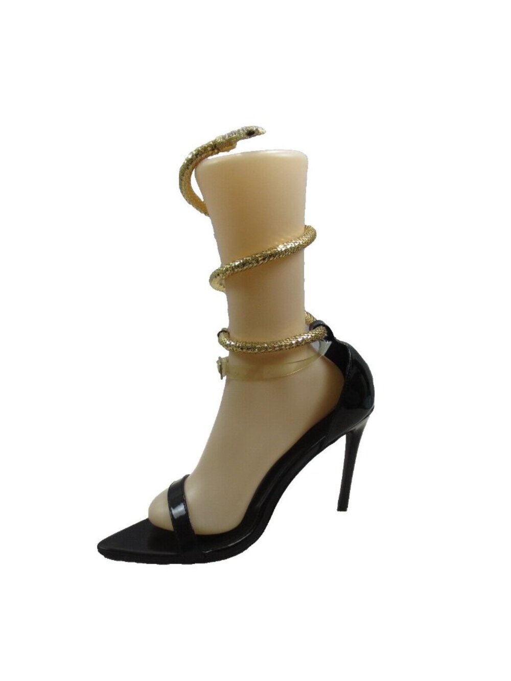 Cape Robbin Sz 9 Black Gold Crystal Rhinestone Serpent Snake Stiletto Halloween